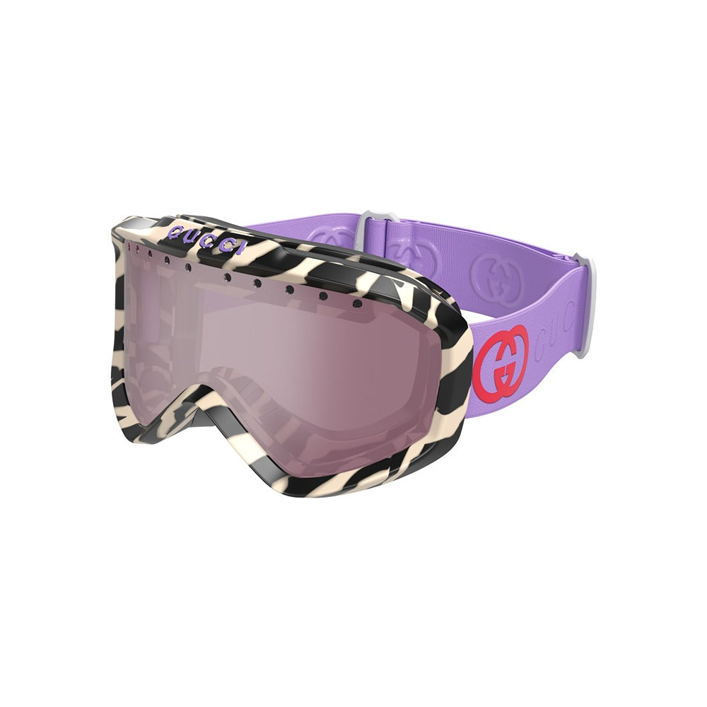 Maschera da sci Gucci GG1210S col. 005 ivory violet silver