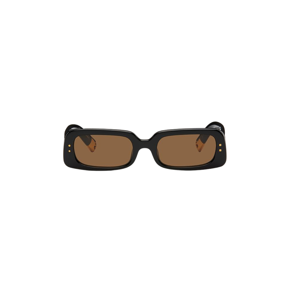Occhiale da sole Jacquemus mod. Azzurro col. Black - Yellow Gold - Brown