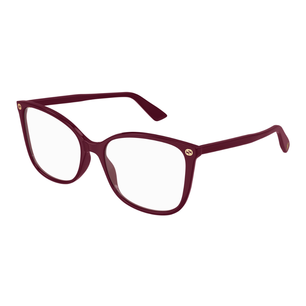 Occhiale da vista Gucci GG0026O col. 012 burgundy burgundy transparent