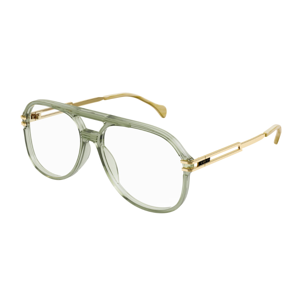 Occhiale da vista Gucci GG1106O col. 002 green gold transparent