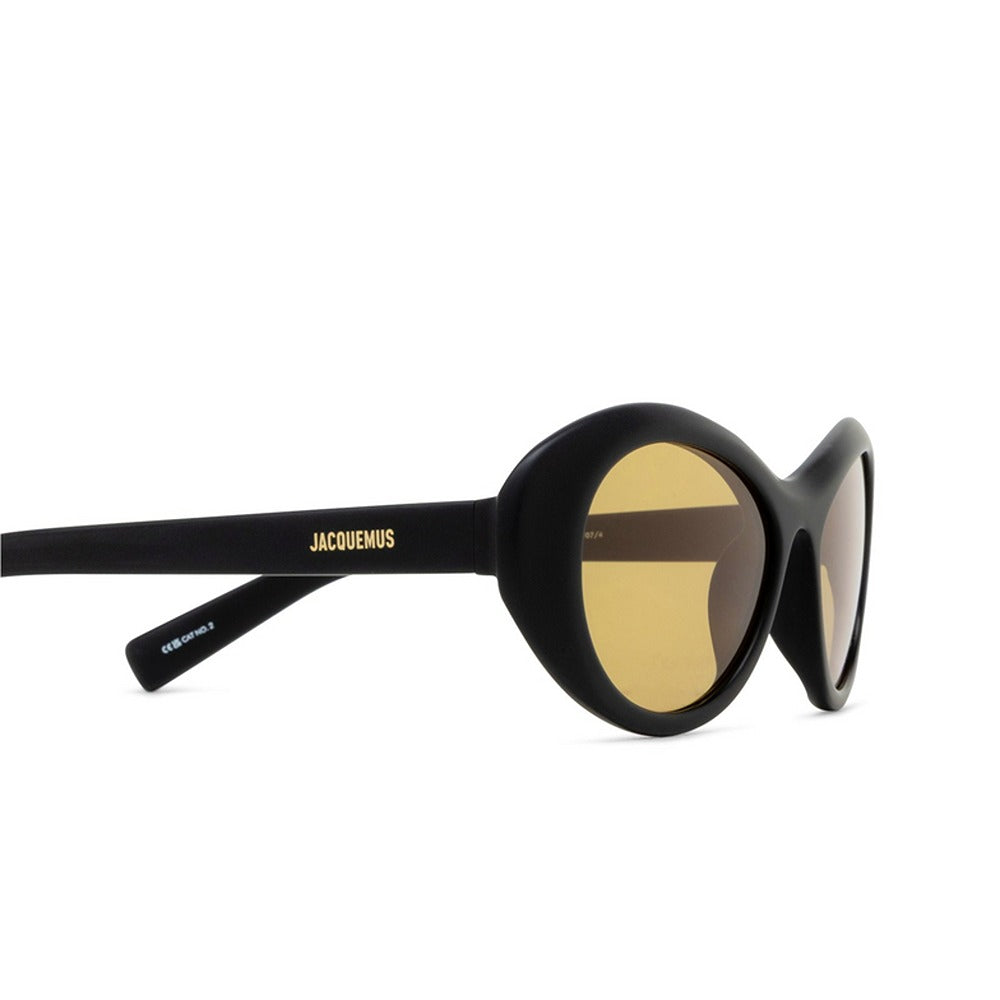 Jacquemus sunglasses mod. ROND col. Occhiale da sole Jacquemus mod. ROND col. MATT BLACK/ GOLD/ AMBER