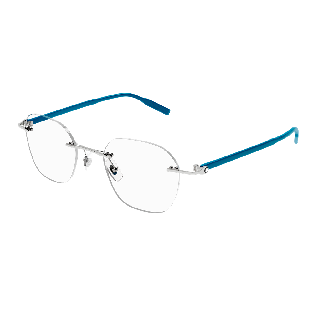 Montblanc eyewear MB0223O col. 005 silver blue transparent